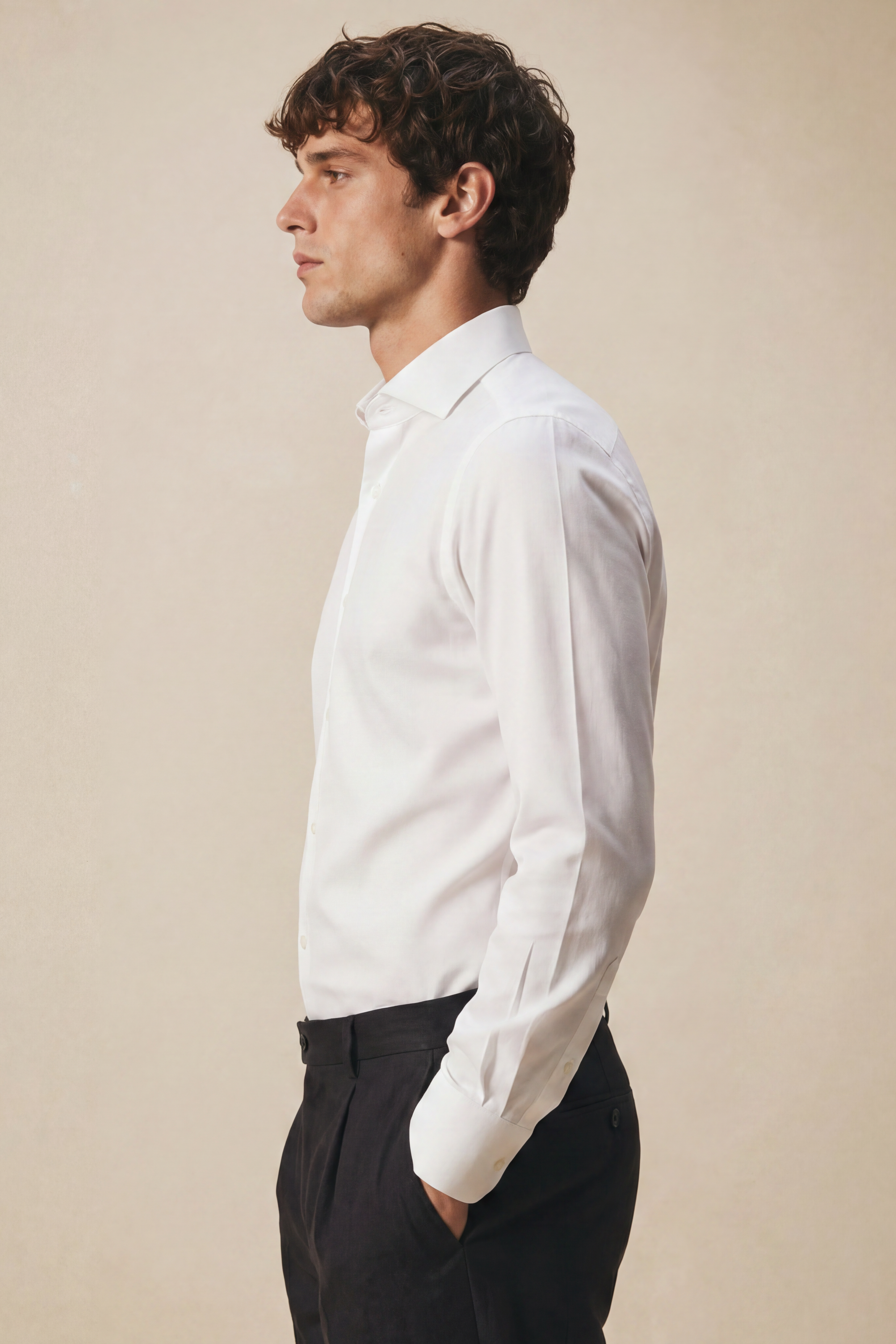 Vollzwirn Hemd Slim Fit Weiß