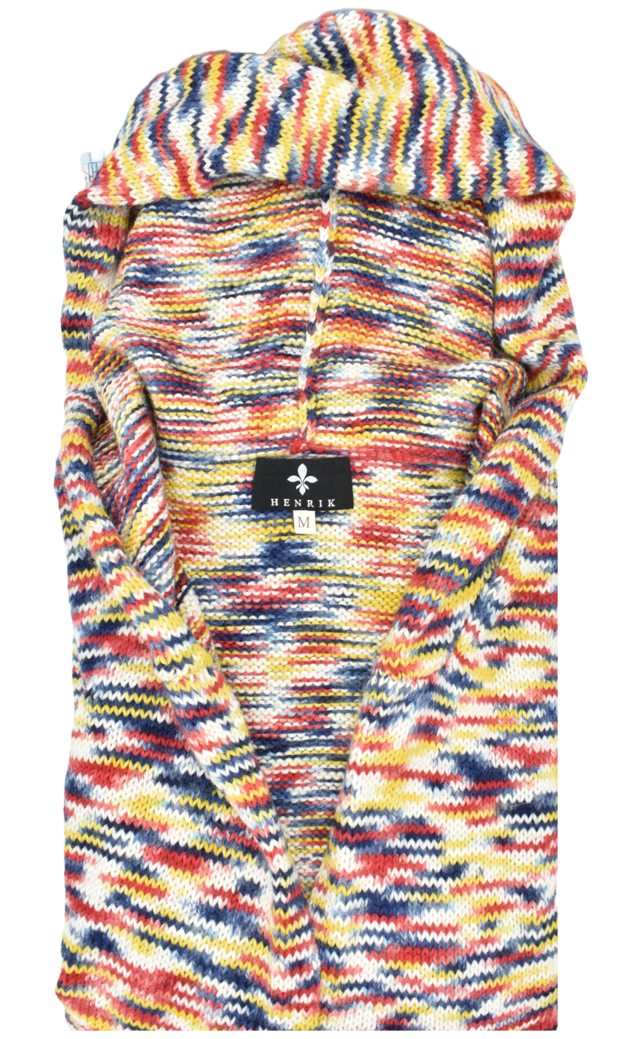 Lazy Cardigan Rainbow made from baby alpaca wool