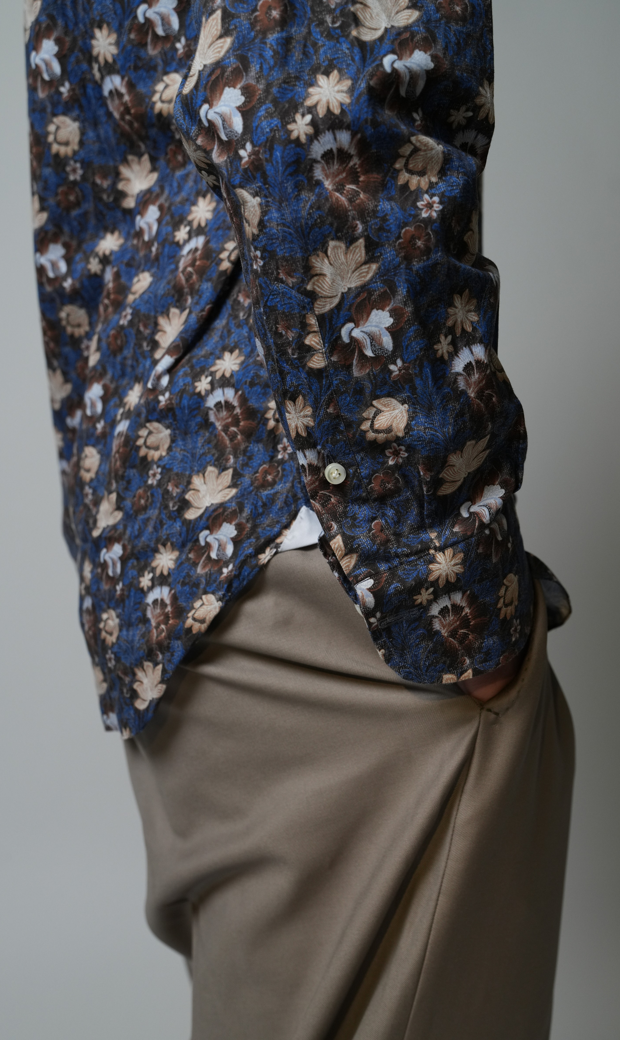 Shirt Handmade in Italy Regular Fit Flowers - Sample