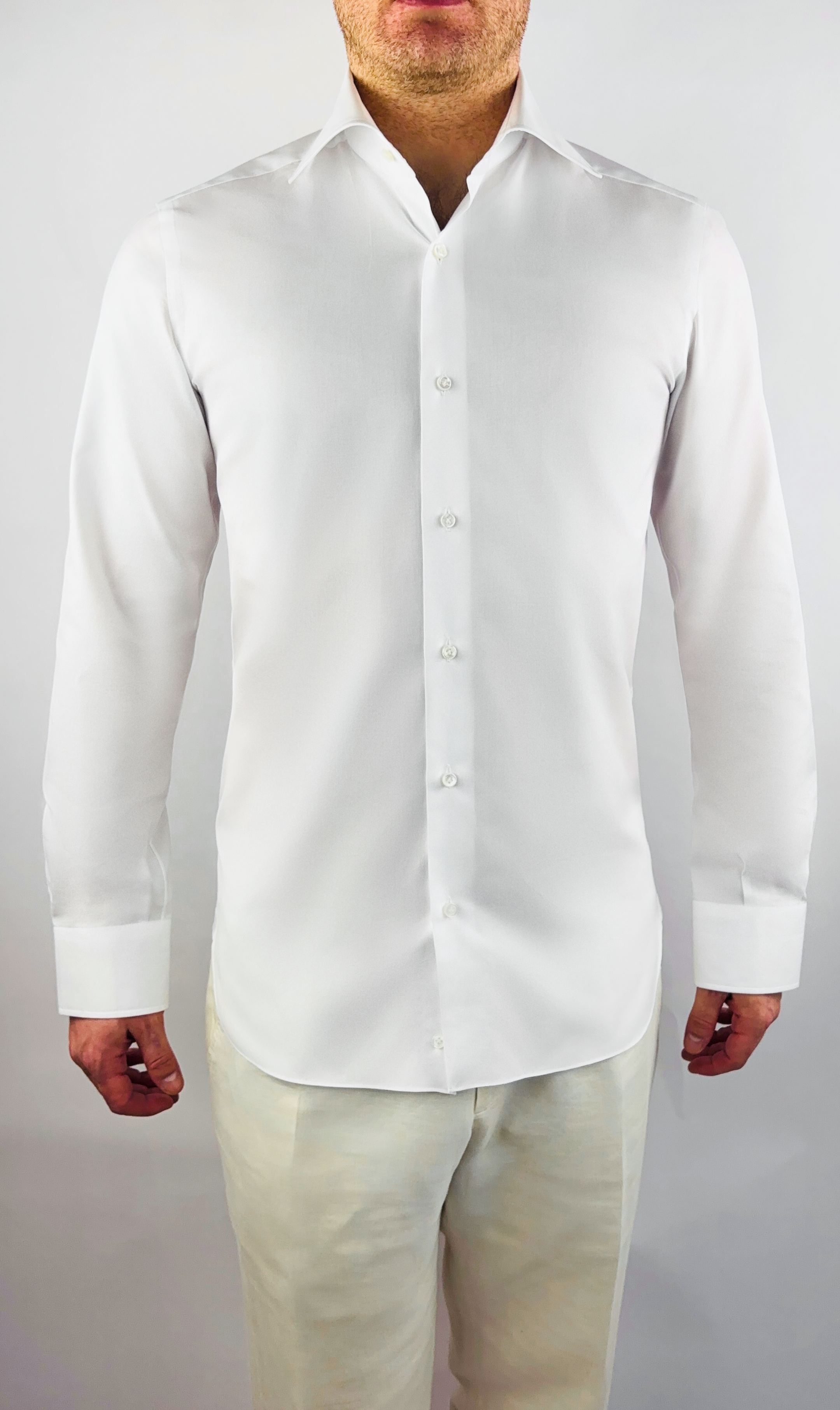 Shirt Handmade in Italy Two-Twist Slim Fit White