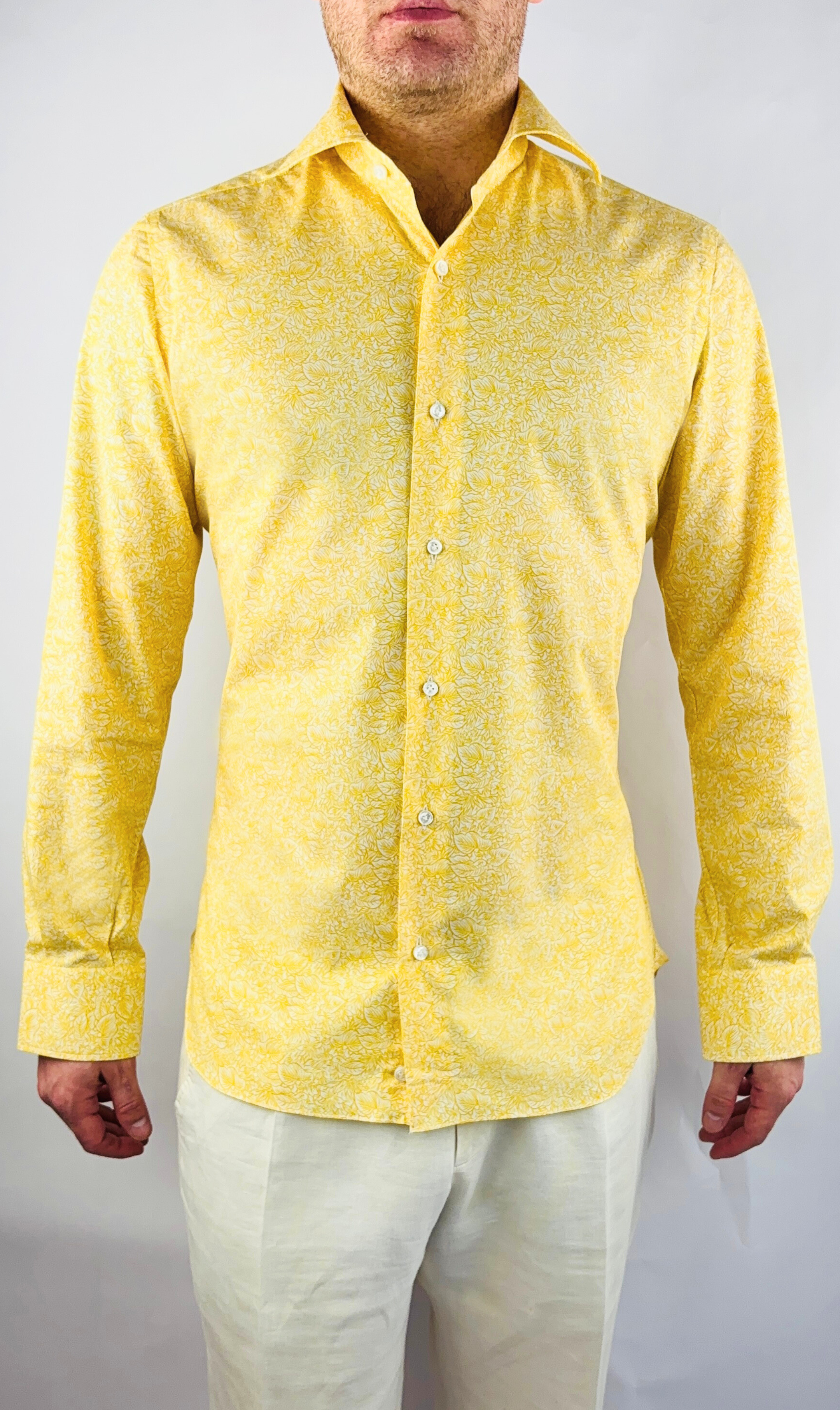 Shirt Handmade in Italy Slim Fit Yellow