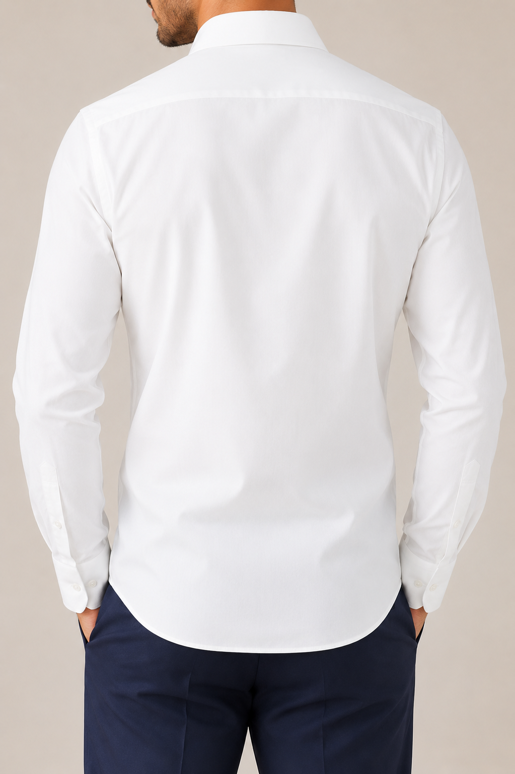 Vollzwirn Hemd Slim Fit Weiß