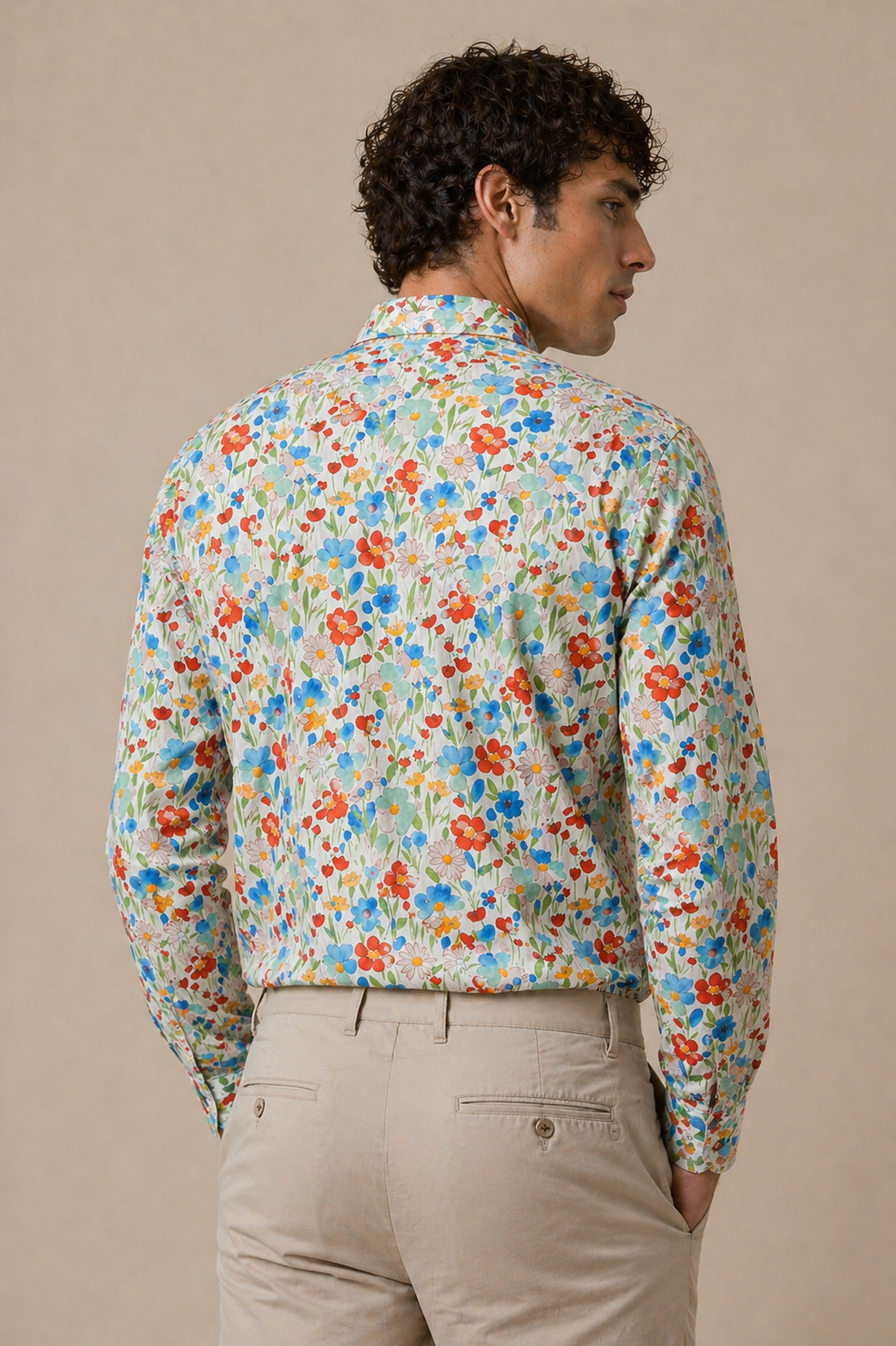 Blumenprint Hemd Slim Fit