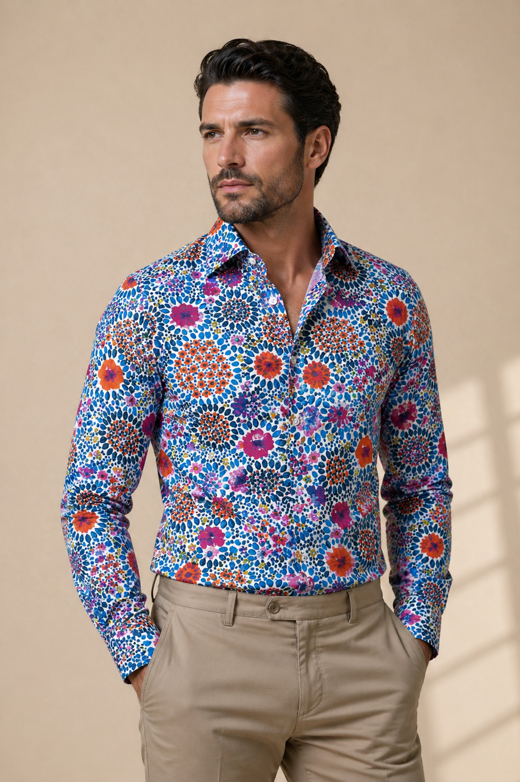 Shirt Handmade in Italy Slim Fit Floral