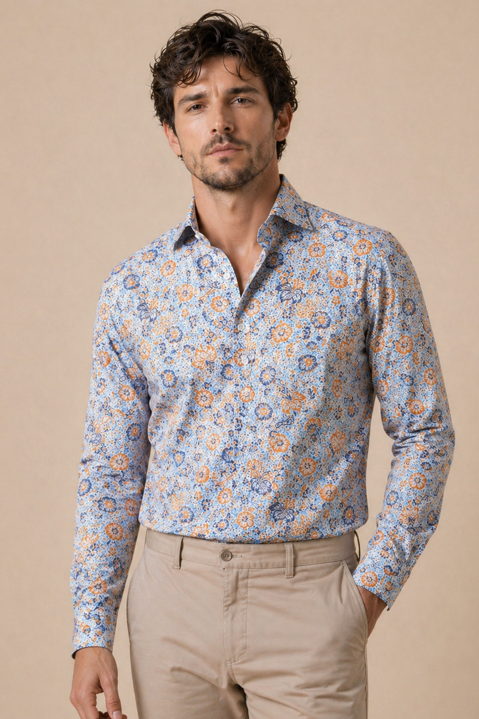 Shirt Handmade in Italy Slim Fit Floral