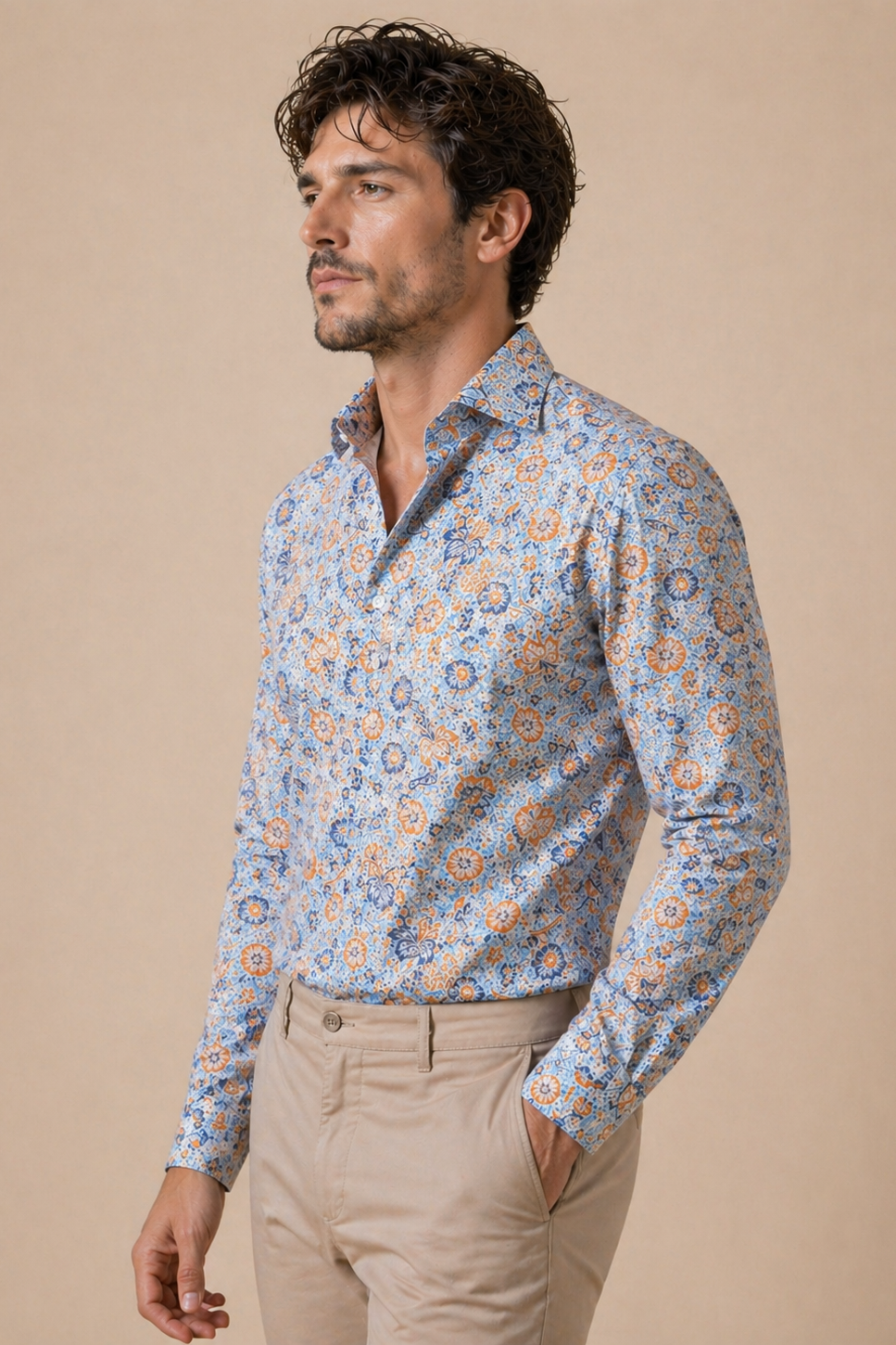 Shirt Handmade in Italy Slim Fit Floral