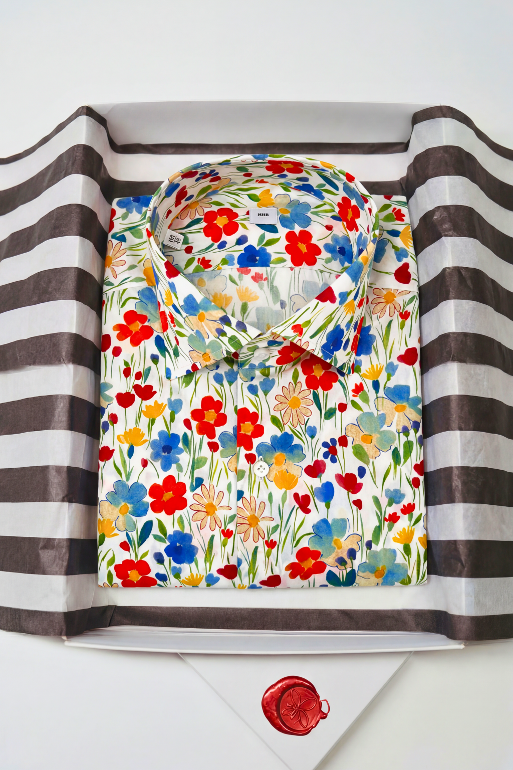 Blumenprint Hemd Slim Fit