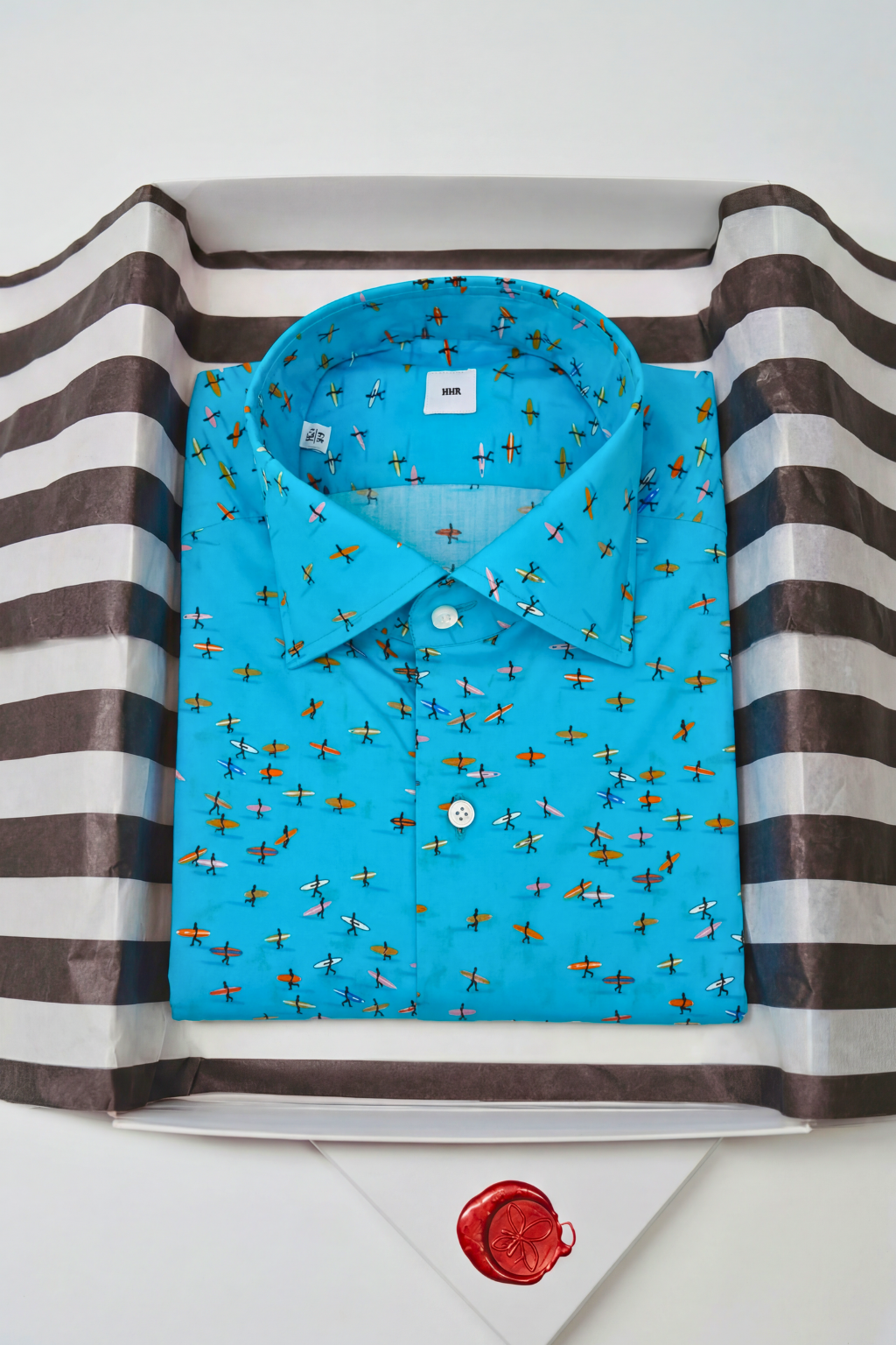 Surferprint Hemd Slim Fit Türkis