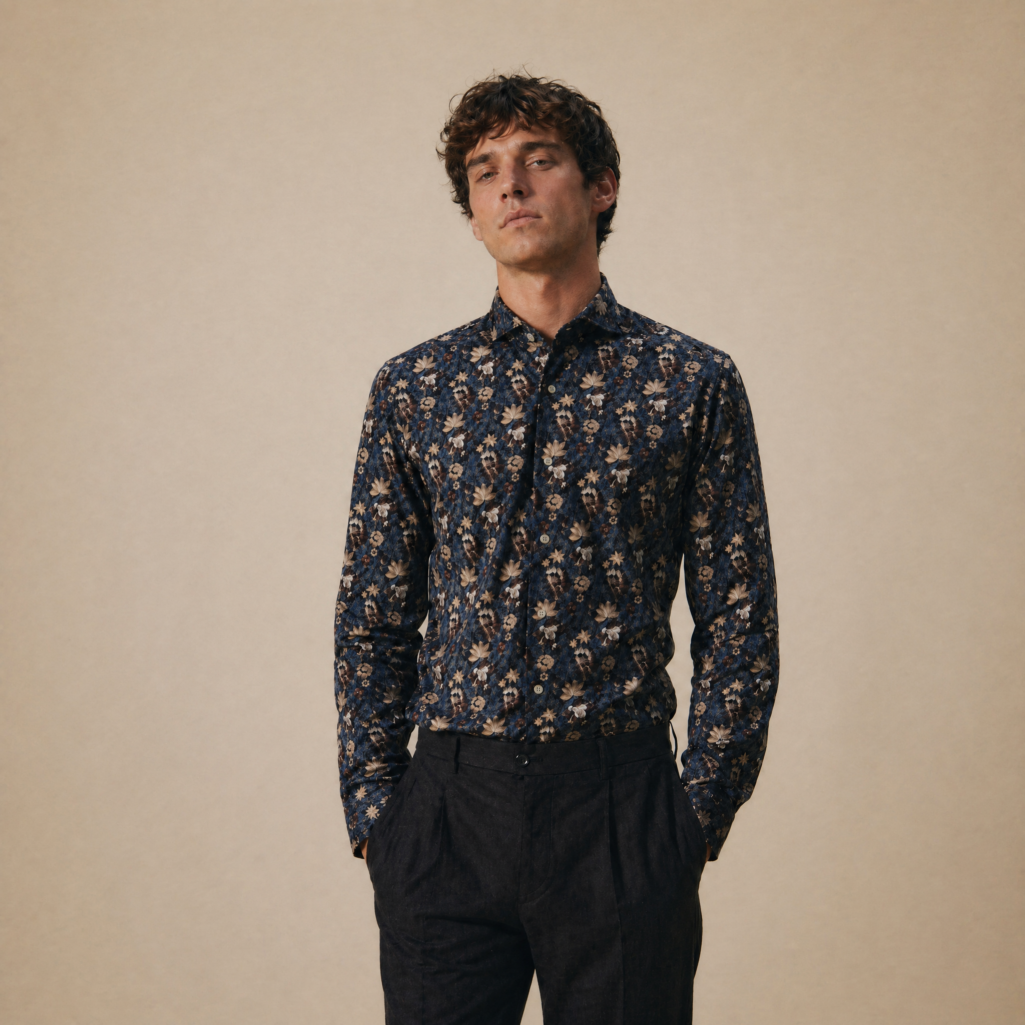 Blumenprint Hemd Regular Fit