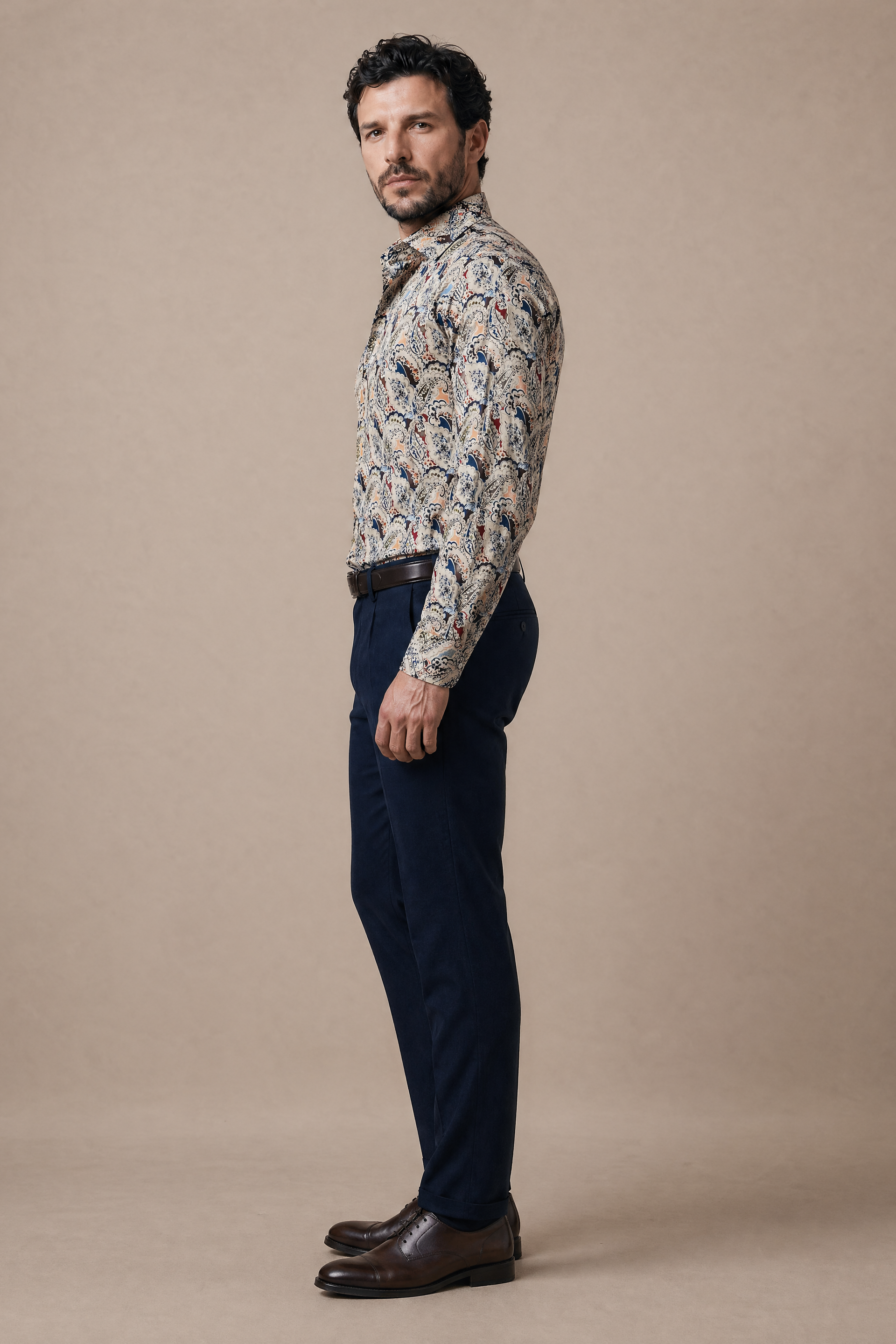 Shirt Handmade in Italy Super Slim Fit Paisley