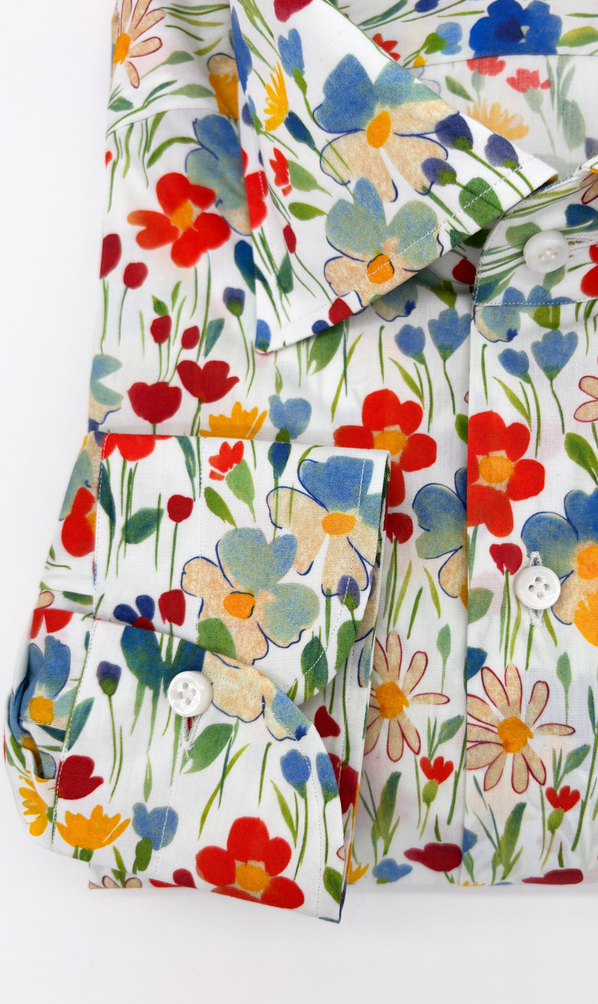 Hemd Handgemacht in Italien Slim Fit Blumen