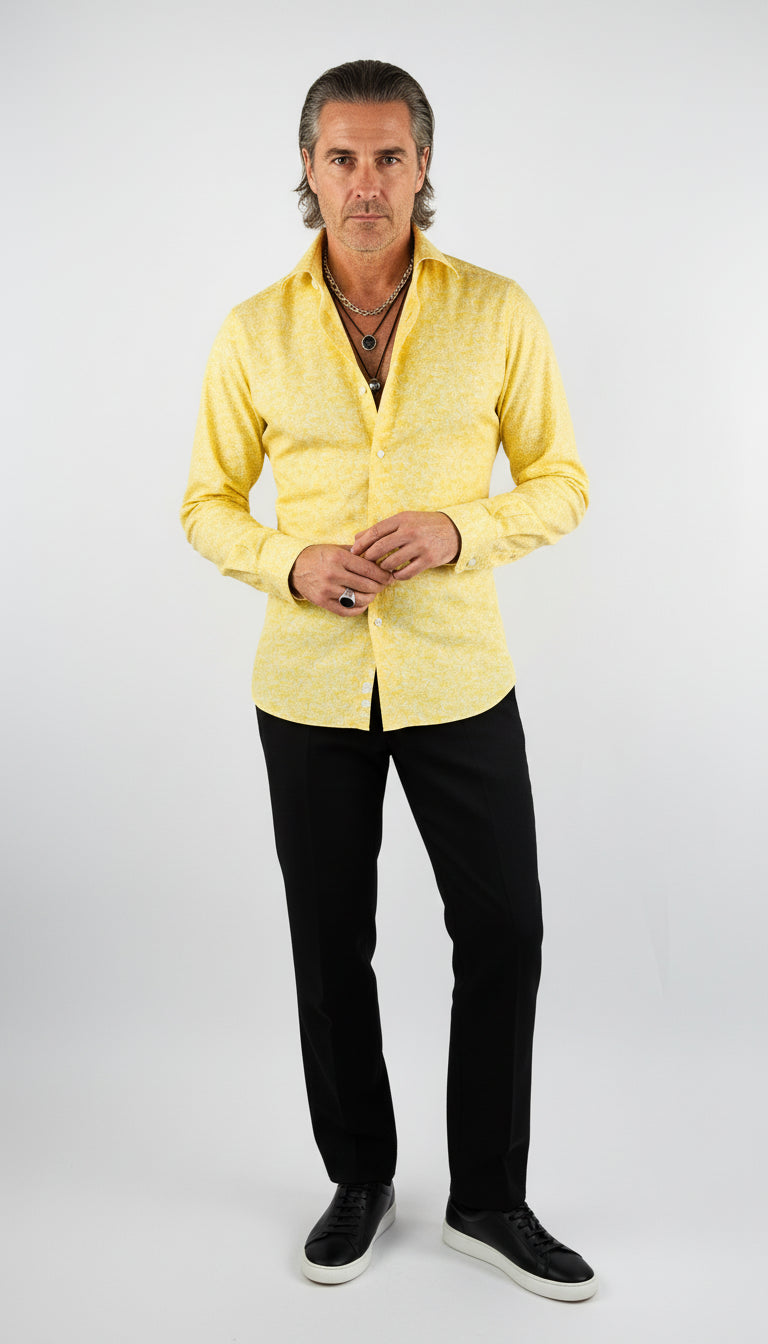 Shirt Handmade in Italy Slim Fit Yellow