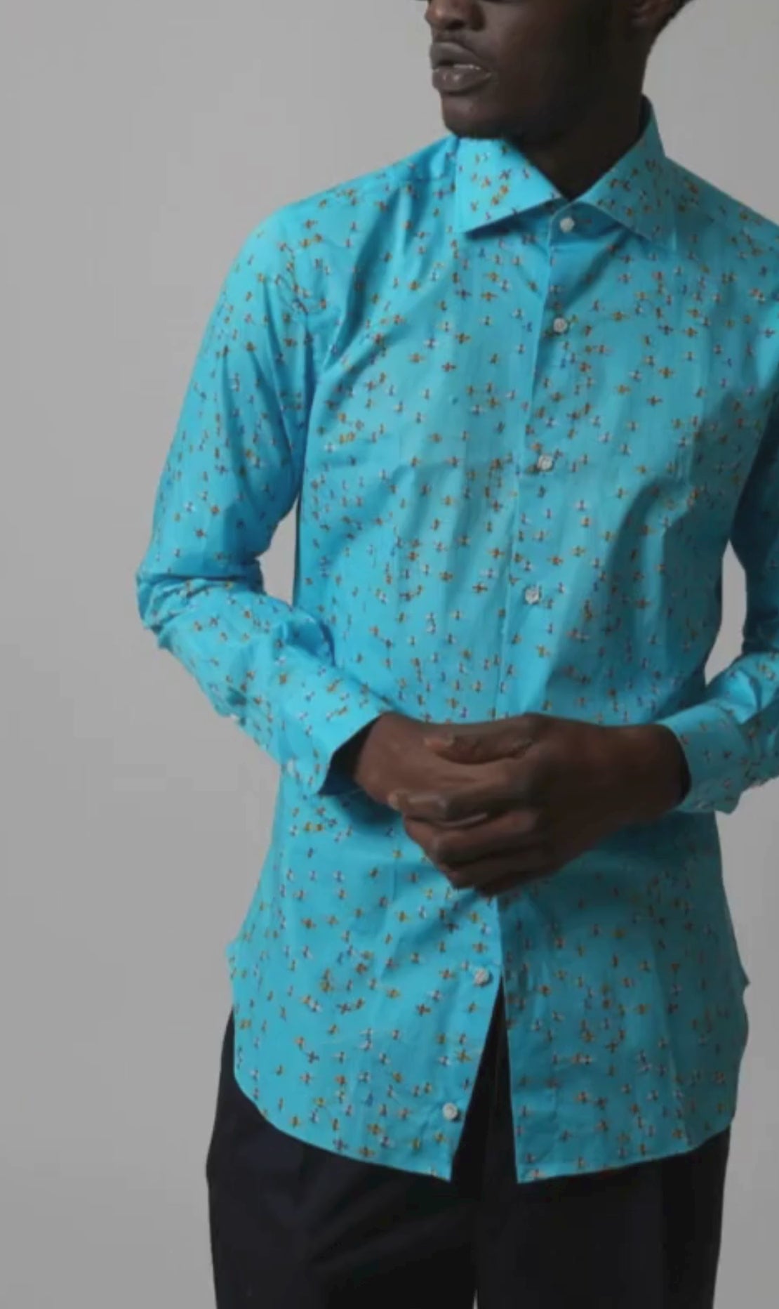 Surferprint Hemd Slim Fit Türkis